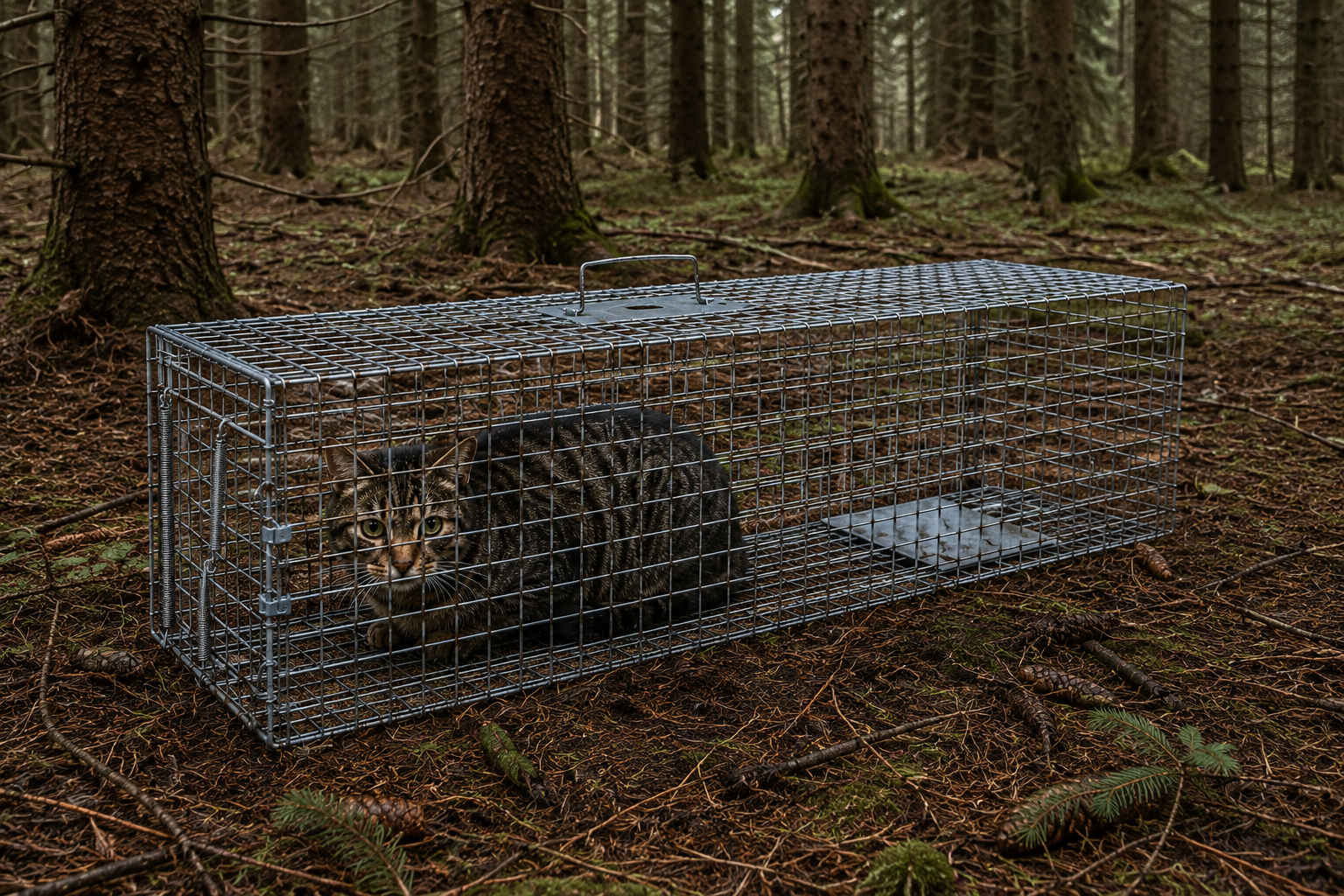 Katze in Lebendfangfalle
